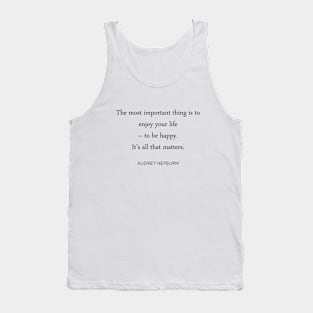 Audrey Hepburn 'Be Happy' Quote Tank Top